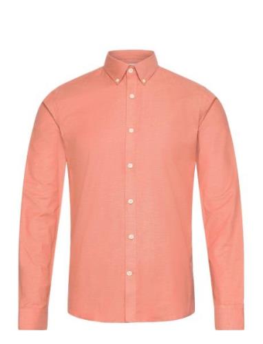 Yarn Dyed Oxford Superflex Shirt L/ Tops Shirts Casual Pink Lindbergh