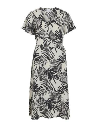 Vilovie S/S Wrap Midi Dress/Su - Noos Knelang Kjole White Vila