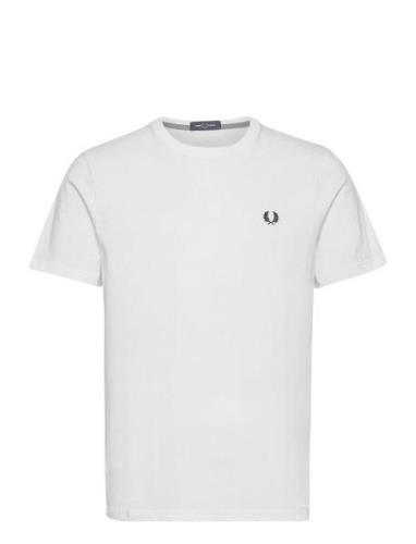 Crew Neck T-Shirt Tops T-shirts Short-sleeved White Fred Perry