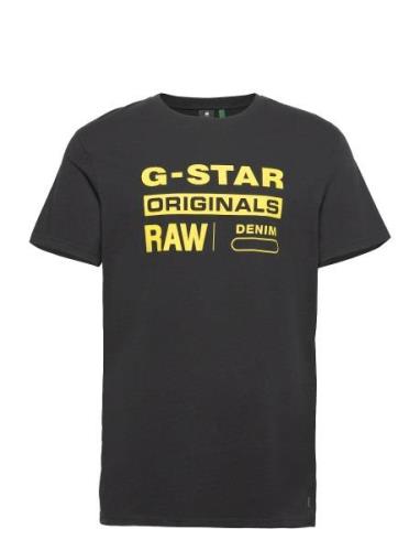 Graphic 8 R T S\S Tops T-shirts Short-sleeved Black G-Star RAW
