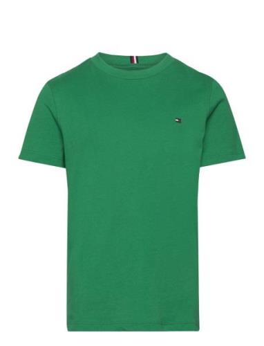 Essential Cotton Reg Tee S/S Tops T-shirts Short-sleeved Green Tommy H...