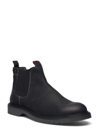 Jfwleyton Leather Sn Støvletter Chelsea Boot Black Jack & J S