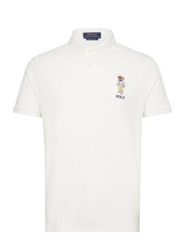 Custom Slim Polo Bear Mesh Polo Shirt Tops Polos Short-sleeved White P...
