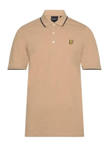 Tipped Polo Shirt Tops Polos Short-sleeved Beige Lyle & Scott