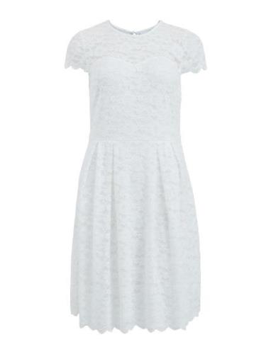 Vikalila Capsleeve Lace Dress - Noos Knelang Kjole White Vila