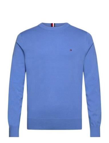 1985 Crew Neck Sweater Tops Knitwear Round Necks Blue Tommy Hilfiger