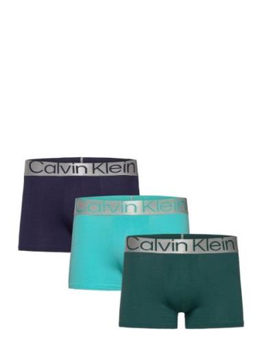 Trunk 3Pk Boksershorts Green Calvin Klein