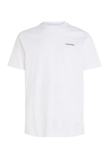 Micro Logo Interlock T-Shirt Tops T-shirts Short-sleeved White Calvin ...