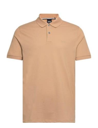 Pallas Tops Polos Short-sleeved Beige BOSS