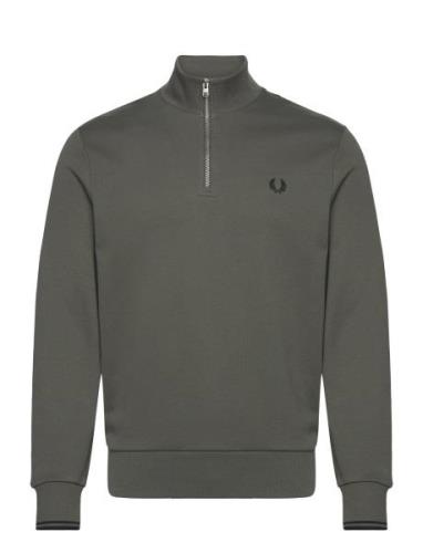 Half Zip Sweatshirt Tops Sweat-shirts & Hoodies Sweat-shirts Green Fre...