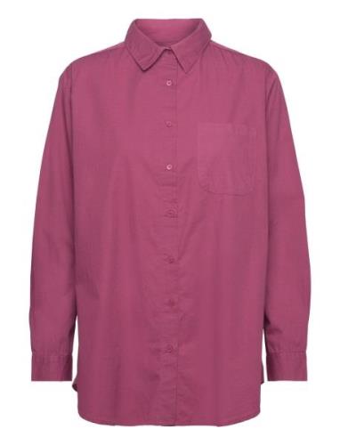 Gaia Shirt Poplin Tops Shirts Long-sleeved Pink Moshi Moshi Mind