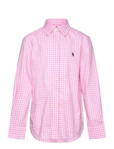 Striped Cotton Poplin Shirt Tops Shirts Long-sleeved Shirts Pink Ralph...