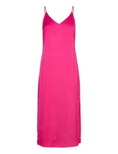 Viellette Singlet Satin Dress/Su - Noos Knelang Kjole Pink Vila