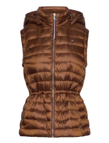 Feminine Lw Down Vest Vests Padded Vests Brown Tommy Hilfiger