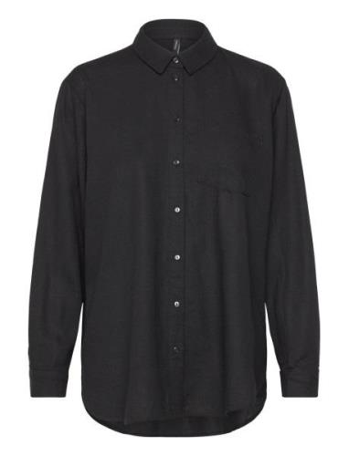 Vmmymilo Ls Shirt Wvn Ga Tops Shirts Long-sleeved Black Vero Moda