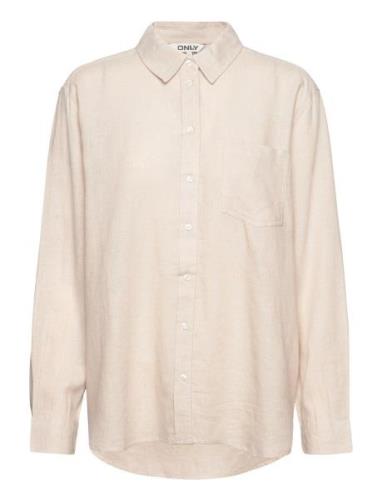 Onltokyo L/S Linen Blend Shirt Pnt Noos Tops Shirts Long-sleeved Cream...