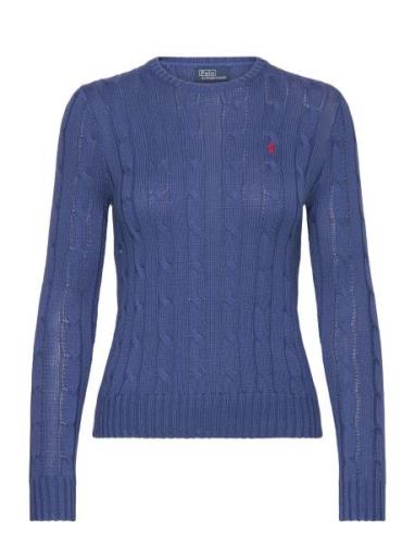 Cable-Knit Cotton Crewneck Sweater Tops Knitwear Jumpers Blue Polo Ral...