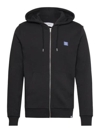 Crew Hoodie Tops Sweat-shirts & Hoodies Hoodies Black Les Deux