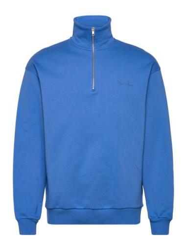 Crew Half-Zip Sweatshirt Tops Sweat-shirts & Hoodies Sweat-shirts Blue...