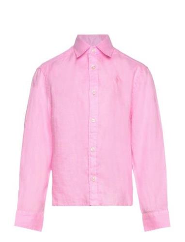 Linen-Lismore Shrt-Si-Sps Tops Shirts Long-sleeved Shirts Pink Ralph L...