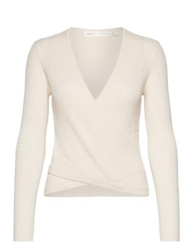 Imimiiw Wrap Pullover Tops Knitwear Jumpers White InWear