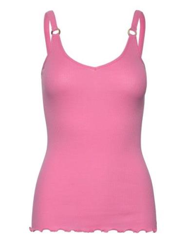 Organic Strap Top Tops T-shirts & Tops Sleeveless Pink Rosemunde