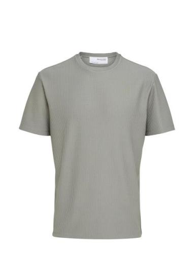 Slhrelax-Plisse Tee Ex Tops T-shirts Short-sleeved Green Selected Homm...