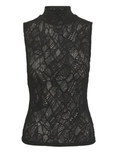 Hilmagz Lace Tank Top Tops T-shirts & Tops Sleeveless Black Gestuz