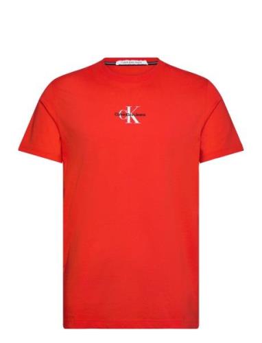 Monologo Regular Tee Tops T-shirts Short-sleeved Red Calvin Klein Jean...