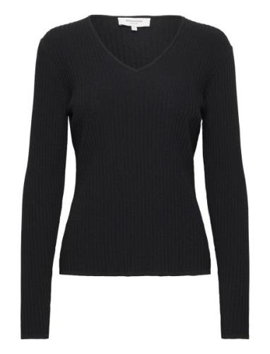 Viscose Pullover Tops Knitwear Jumpers Black Rosemunde