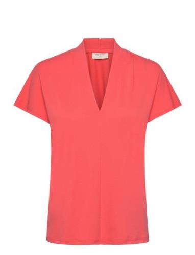 Fqyrsa-Bl Tops Blouses Short-sleeved Pink FREE/QUENT
