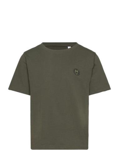 Regular Fit Badge T-Shirt - Gots/Ve Tops T-shirts Short-sleeved Khaki ...