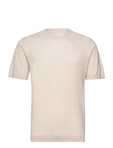 Jprmarco Knit Crew Neck Ss Tops T-shirts Short-sleeved Cream Jack & J ...