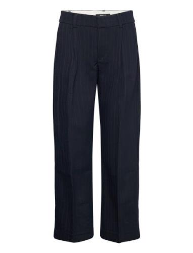 Low Waist Trousers Bottoms Trousers Suitpants Navy Gina Tricot