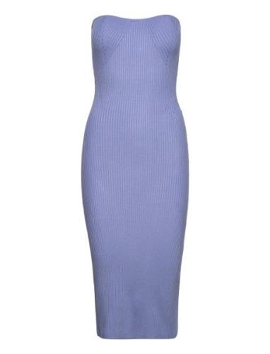 Knitted Tube Dress Knelang Kjole Blue Gina Tricot