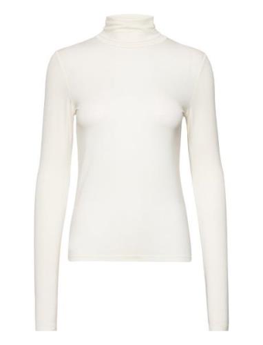 Joline T-Neck Tops Knitwear Turtleneck White Basic Apparel