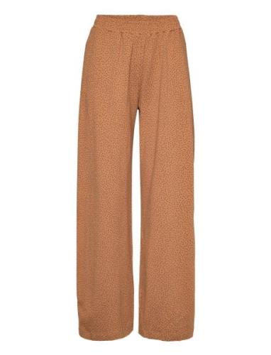 Elba Loose Pant Gots Bottoms Trousers Wide Leg Brown Basic Apparel