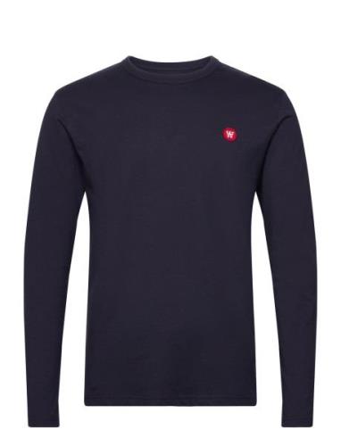 Mel Longsleeve Gots Tops T-shirts Long-sleeved Navy Double A By Wood W...