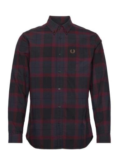 Tartan Shirt Tops Shirts Casual Navy Fred Perry