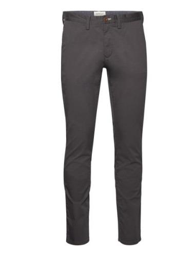 Slim Twill Chinos Bottoms Trousers Chinos Grey GANT