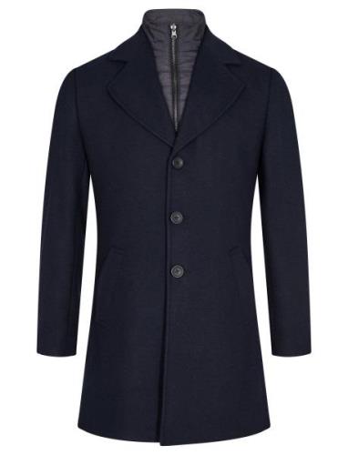 Bs Portmore Slim Fit Coat Ullfrakk Frakk Navy Bruun & Stengade