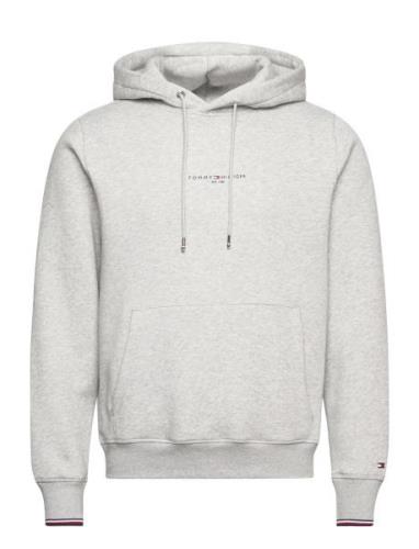 Tommy Logo Tipped Hoody Tops Sweat-shirts & Hoodies Hoodies Grey Tommy...