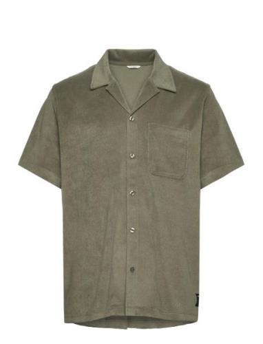 Borg Toweling Pool Shirt Tops Shirts Short-sleeved Khaki Green Björn B...