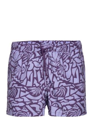 Borg Print Swim Shorts Badeshorts Purple Björn Borg