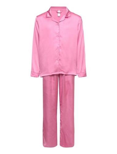 Pajama Satin Pyjamas Sett Pink Lindex