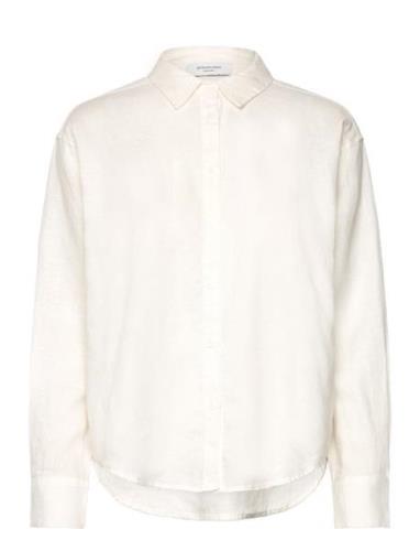 Linen Shirt Tops Shirts Long-sleeved Cream Rosemunde