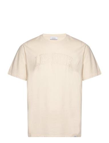 Script T-Shirt Tops T-shirts Short-sleeved Cream Les Deux