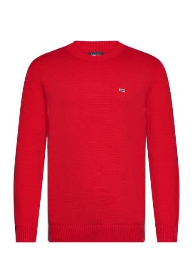 Tjm Slim Essntls C-Neck Sweater Tops Knitwear Round Necks Red Tommy Je...