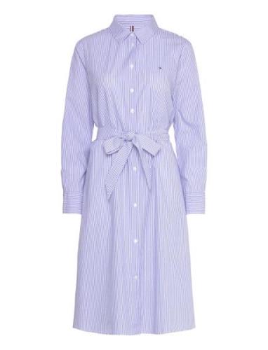 Essential Knee Shirt Dress Knelang Kjole Blue Tommy Hilfiger