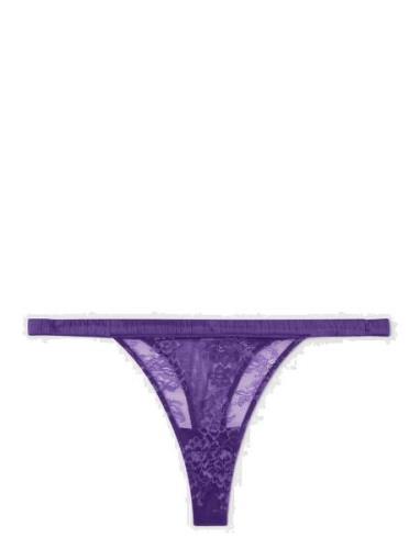 Mesh Thong Stringtruse Undertøy Purple Understatement Underwear